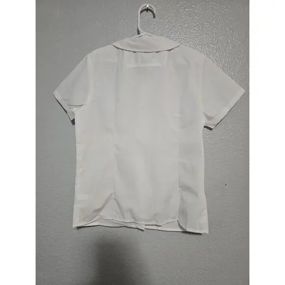 Girls White School Uniform Button Down Shirt Size 8 - Picture 5 of 7